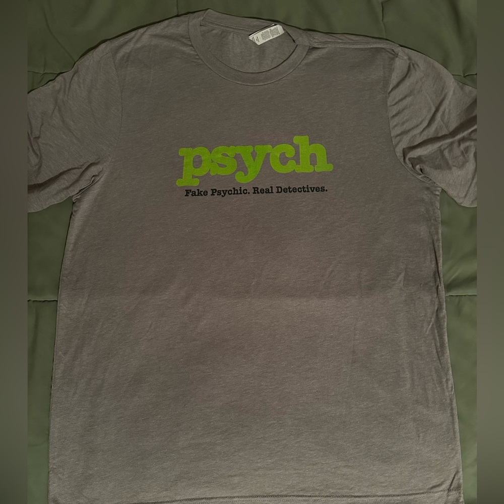 Psych Shawn Spencer Burton Guster Gus USA Peacock Logo TV Show Shirt XL